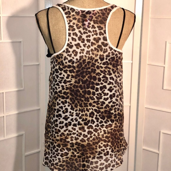 Sugar High Tank- Animal Print Chiffon back. - Picture 3 of 5